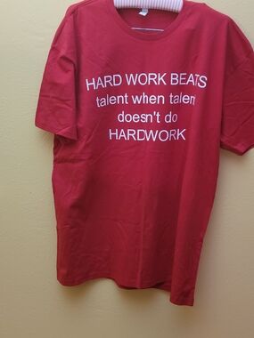 Men's Red Graphic Motivational Tee